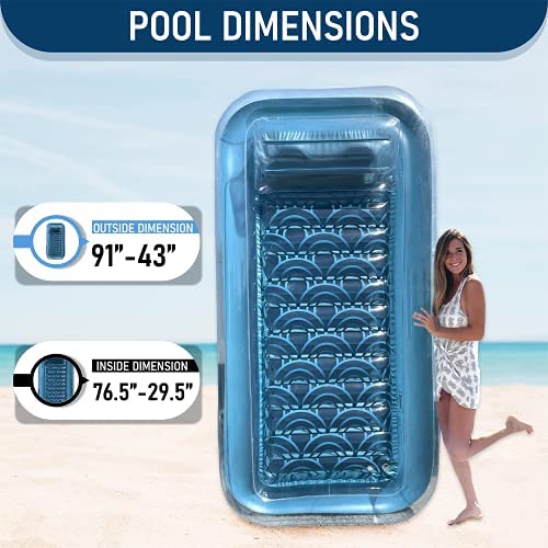 51dpGSW42HL. AC  - Inflatable Adult Tanning Pool I Suntan Tub – Outdoor Lounge Pool I Adult Kiddie Blow Up Pool I Blowup One Person Personal Pool for Relaxation and Sunbathing