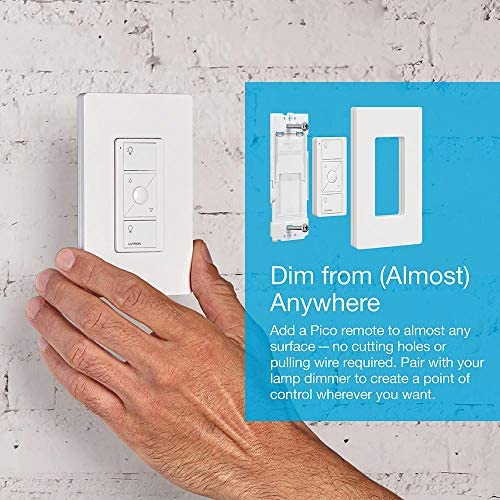 51heuuoWiLL. AC  - Lutron Caseta Wireless Single-Pole/3-Way Smart Lighting Lamp Dimmer and Remote Kit | P-PKG1P-WH-R | White