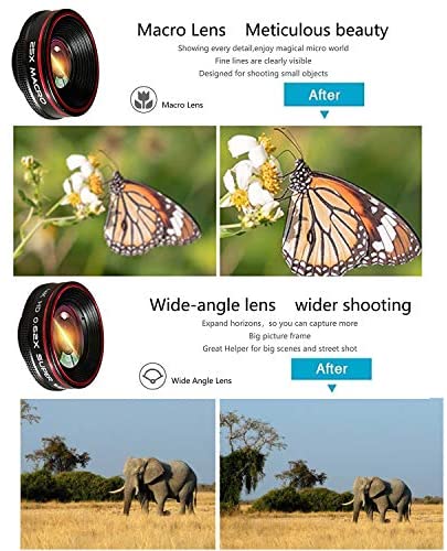 51r2Ztaf8ZL. AC  - Phone Camera Lens Kit 10 in 1 for iPhone Samsung Pixel Android, 22X Telephoto Lens, 0.62X Super Wide Angle Lens&25X Macro Lens, 235° Fisheye,Kaleidoscopes, Starlight，Tripod，for Most Smartphone
