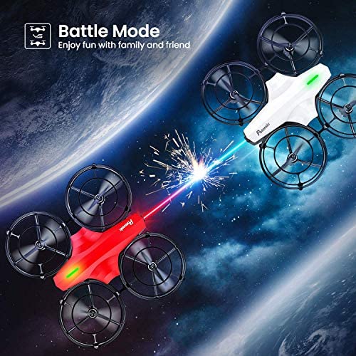51tLSviPBAL. AC  - Potensic P7 Mini Drones with RC Battle Mode, 720P HD FPV Camera for Kids Beginners, Quadcopter with One-Key Start, Headless Mode, Altitude Hold, 3D Flip, Gesture Control, 3 Speeds, 2 Batteries, Red