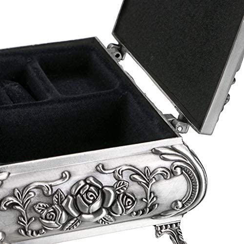 51xWBEBX6fL. AC  - Hipiwe Vintage Metal Jewelry Box Small Trinket Jewelry Storage Box for Rings Earrings Necklace Treasure Chest Organizer Antique Jewelry Keepsake Gift Box Case for Girl Women (Medium)