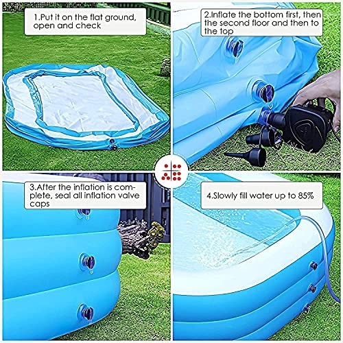 61C8dirpumL. AC  - Inflatable Pool for Kids and Adults - Kiddie Pool Inflatable Swimming Pool for Kids Pools for Backyard Blow Up Pool 120" X 72" X 22"🎀 Air Pump Kids Pool Family Pool, Toddlers, Lounge Water Play Party