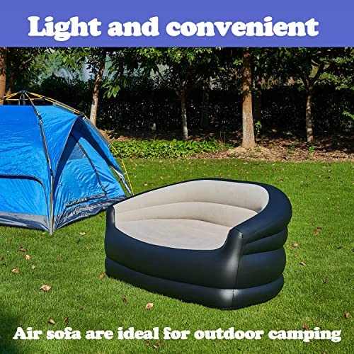 61aJaRYzpsL. AC  - Outraveler Inflatable Flocked Lounger Air Sofa Chair for Indoor Living Room and Outdoor Camping Party Picnic Travel (Double Sofa)