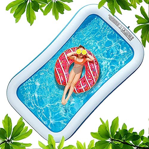 61iG8d3EFmL. AC  - Inflatable Pool for Kids and Adults - Kiddie Pool Inflatable Swimming Pool for Kids Pools for Backyard Blow Up Pool 120" X 72" X 22"🎀 Air Pump Kids Pool Family Pool, Toddlers, Lounge Water Play Party