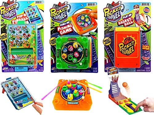 61rCJ1sxTAL. AC  - Pocket Games for Kids Travel Toys Finger Games Set (3 Games) Mini Games for Kids by JA-RU | Pocket Pinball, Mini Basketball & Magnetic Fishing. Fidget Toys, Party Favors, Stress Toys. 3255-3258-3205p