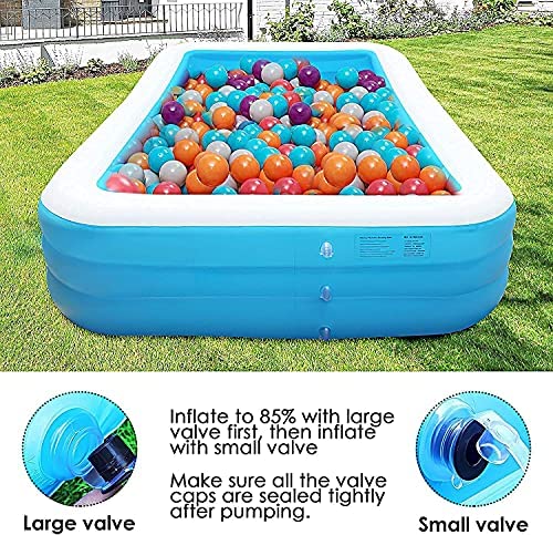 61vtdppmsVL. AC  - Inflatable Pool for Kids and Adults - Kiddie Pool Inflatable Swimming Pool for Kids Pools for Backyard Blow Up Pool 120" X 72" X 22"🎀 Air Pump Kids Pool Family Pool, Toddlers, Lounge Water Play Party