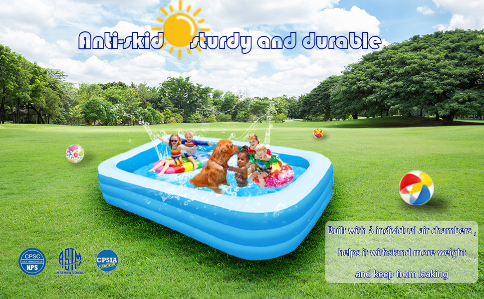 d8dcf058 7875 459d 97c1 cc95858cf4dd.  CR0,0,970,600 PT0 SX970 V1    - Inflatable Pool for Kids and Adults - Kiddie Pool Inflatable Swimming Pool for Kids Pools for Backyard Blow Up Pool 120" X 72" X 22"🎀 Air Pump Kids Pool Family Pool, Toddlers, Lounge Water Play Party