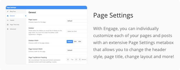 page settings - Engage - Responsive Multipurpose WordPress Theme