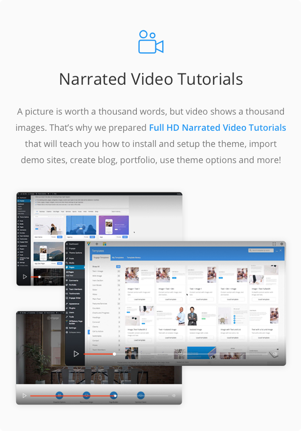 video tutorials - Engage - Responsive Multipurpose WordPress Theme
