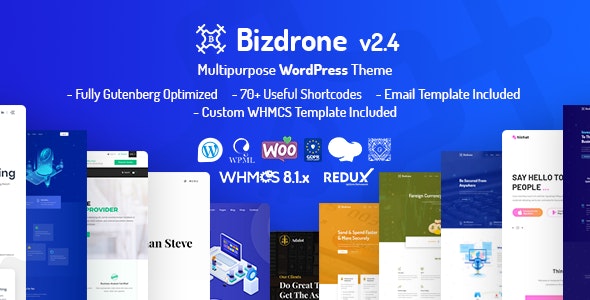 01 bizdrone.  large preview - Bluishost - Responsive Web Hosting with WHMCS Themes