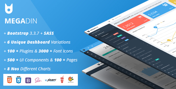 01 megadin preview.  large preview - MegaDin - Responsive Admin Dashboard Template