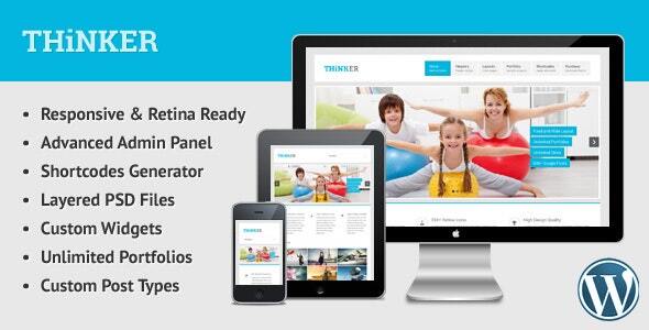 01 thinker preview.  large preview - Thinker - Retina Responsive Multipurpose WP Theme