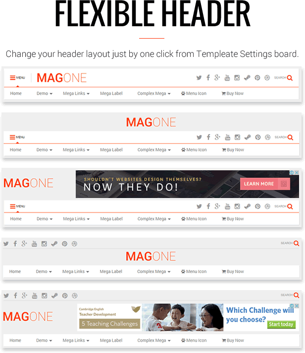 04 MagOne Magazine Blogger Template Flexible Header Layout - MagOne - Responsive News & Magazine Blogger Template