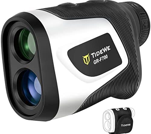 1641002916 41lSJoH7s L. AC  500x445 - TIDEWE Golf Rangefinder with Slope, Golf Range Finder Magnetic Holder, 700/1000Y Flag Pole Locking Multi Functional Rangefinder with Rechargeable Battery for Golfing & Hunting (White & Gray)