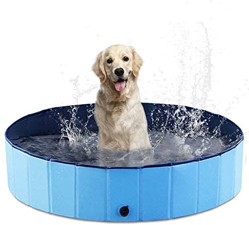 AHK Dog Pool for Large Dogs, Folding Kiddie Pool, Portable Pet Pools for Dogs, Collapsible Swimming Pool for Kids