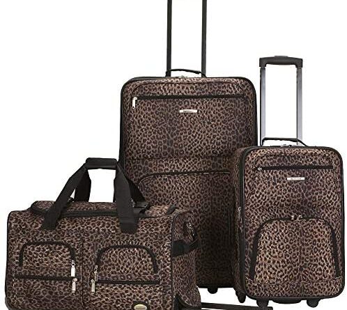 1641784144 51An wAadgL. AC  498x445 - Rockland Vara Softside 3-Piece Upright Luggage Set, Leopard, (20/22/28)