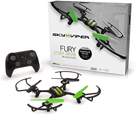 Sky Viper Fury Stunt Drone, Black/Green