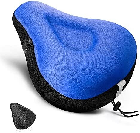 1643304864 519g0Q3fvEL. AC  469x445 - ANZOME Bike Seat Cushion, Wide Gel Bike Seat Cover & Extra Soft Gel Bike Seat Cushion for Women Men Everyone, Fits Spin, Stationary, Cruiser Bikes, Indoor Cycling(Waterproof Case Included) …