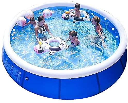 1643434721 51lT50GXW8S. AC  - Family Inflatable Swimming Pools Above Ground, Portable Outdoor Backyard Easy Set Blow Up Pools for Kids and Adults, Kiddie Pools, Family Lounge Pools (10ft x 30in-Without Pump)