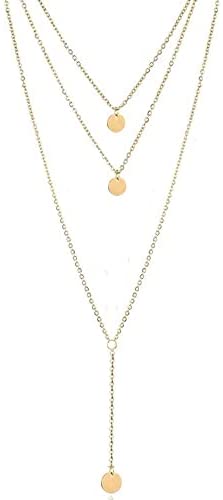 316lt3Px7dL. AC  - Fdesigner Fashion Layered Long Necklace Coin Pendant Necklaces Chain Charm Necklace Jewelry for Women and Girls