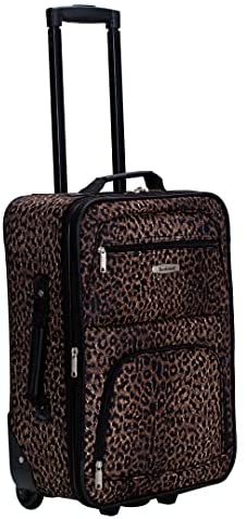 416Pc+os2MS. AC  - Rockland Vara Softside 3-Piece Upright Luggage Set, Leopard, (20/22/28)