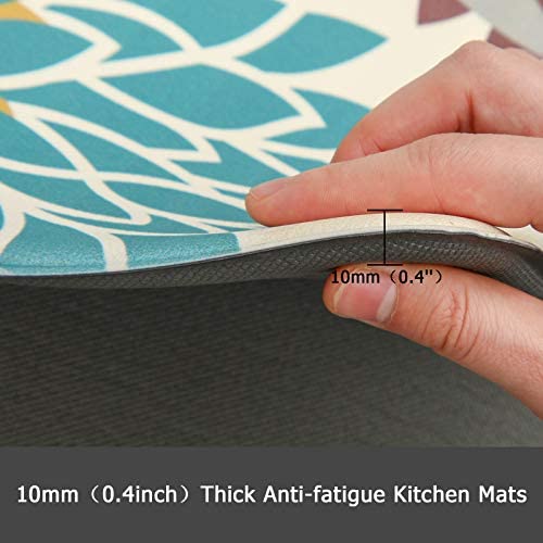 41Jb7a3jeWL. AC  - HEBE Anti Fatigue Kitchen Rug Set 2 Piece Non Slip Cushioned Kitchen Floor Mat Waterproof Comfort Standing Kitchen Mat(17"x28"+17"x48")