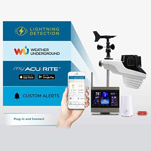 41LYSEZNNjL. AC  - AcuRite Atlas 01007M Weather Station with Temperature and Humidity Gauge, Rainfall, Wind Speed, Direction & Lightning Detection for Home Forecast