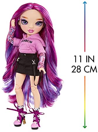 41NaWvNuFGL. AC  - Rainbow High Series 3 EMI Vanda Fashion Doll – Orchid (Deep Purple) with 2 Designer Outfits to Mix & Match with Accessories