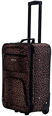 41O0VT87OCS. AC  - Rockland Vara Softside 3-Piece Upright Luggage Set, Leopard, (20/22/28)