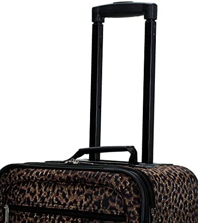 41ZaeJod+KS. AC  - Rockland Vara Softside 3-Piece Upright Luggage Set, Leopard, (20/22/28)