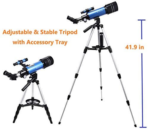 41bSuMAae9L. AC  - MaxUSee 70mm Refractor Telescope with Adjustable Tripod for Kids Adults & Beginners + Portable 10X42 HD Monocular Bak4 Prism FMC Lens, Travel Telescope with Backpack and Phone Adapter