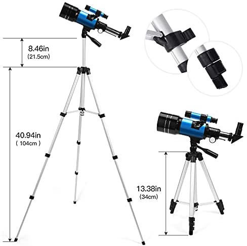 41iAkVKnIOL. AC  - Telescope for Kids & Adults - 70mm Aperture Portable Refractor Telescopes for Astronomy Beginners - 300mm Travel Telescope with Adjustable Tripod, Carrying Bag