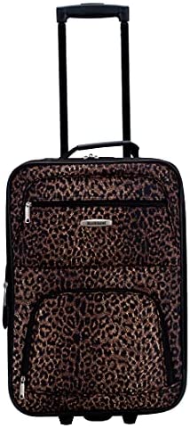 41iTXN7qBBS. AC  - Rockland Vara Softside 3-Piece Upright Luggage Set, Leopard, (20/22/28)