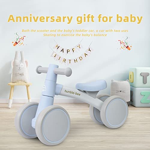 41pChPVjMNL. AC  - HUMBLE-BEE Toddler Balance Bike for Age 10-36 Months Gifts for Boys or Girls One Year Old No Pedal Infant 4 Wheels Bicycle Mini Balance Bike,Blue