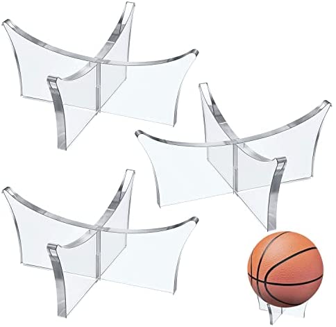 41tt6zYj9yL. AC  - CANIPHA Acrylic Ball Stand Holder,Ball Display Stand for Football Basketball Soccer Ball Holder,Volleyball Rugby Ball Sports Ball Storage Rack,Trophy Autograph Memorabilia Display Cases(3 Pcs)
