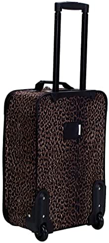 41uIf6L6uSS. AC  - Rockland Vara Softside 3-Piece Upright Luggage Set, Leopard, (20/22/28)