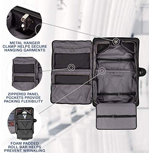 513yWLNB53L. AC  - Travelpro Crew Versapack Carry-on Rolling Garment Bag, Jet Black, One Size