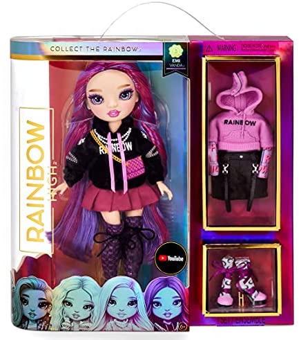 51HEgF0mWvL. AC  - Rainbow High Series 3 EMI Vanda Fashion Doll – Orchid (Deep Purple) with 2 Designer Outfits to Mix & Match with Accessories