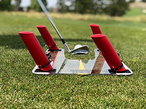 51JMf0TkXWL. AC  - EyeLine Golf Speed Trap 2.0 - Build Confidence and Improve Your Swing with Slice and Hook Corrector- Swing Trainer, Path Aid, Greater Distance - Made in USA - Unbreakable Polycarbonate Base