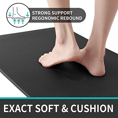51L GG0qSeL. AC  - DEXI Kitchen Rugs and Mats Cushioned Anti Fatigue Comfort Runner Mat for Floor Rug Standing Rugs Set of 2,17"x29"+17"x59", Black