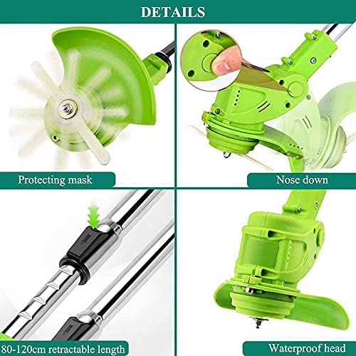 51LiEF2zi7S. AC  - LiuWHweiXunDa Lawn Mowers & Tractors, Wireless Lawn Mower, Small Rechargeable Lithium Battery Lawn Mower, 24V Cordless Electric Grass, Trimmer Hand Cleaner Grass Cutter Machine ( Color : Green )