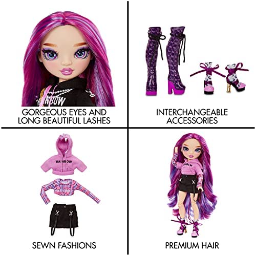 51VH8G8F4jL. AC  - Rainbow High Series 3 EMI Vanda Fashion Doll – Orchid (Deep Purple) with 2 Designer Outfits to Mix & Match with Accessories