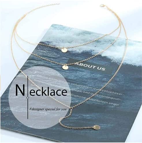 51X5bA8+V7L. AC  - Fdesigner Fashion Layered Long Necklace Coin Pendant Necklaces Chain Charm Necklace Jewelry for Women and Girls
