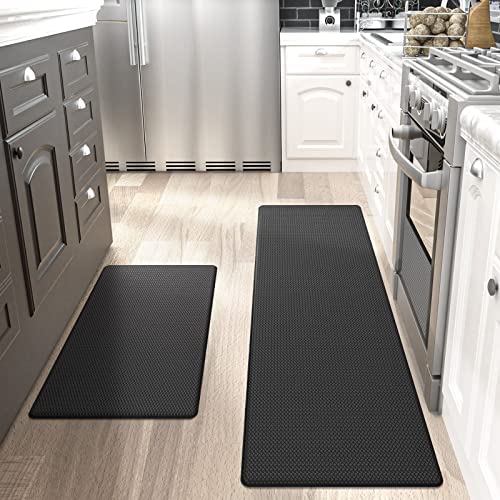 51XXb+JEL3L. AC  - DEXI Kitchen Rugs and Mats Cushioned Anti Fatigue Comfort Runner Mat for Floor Rug Standing Rugs Set of 2,17"x29"+17"x59", Black