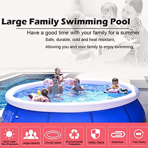 51c3OC0aHkS. AC  - Family Inflatable Swimming Pools Above Ground, Portable Outdoor Backyard Easy Set Blow Up Pools for Kids and Adults, Kiddie Pools, Family Lounge Pools (10ft x 30in-Without Pump)