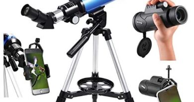 MaxUSee 70mm Refractor Telescope with Adjustable Tripod for Kids Adults & Beginners + Portable 10X42 HD Monocular Bak4 Prism FMC Lens, Travel Telescope with Backpack and Phone Adapter