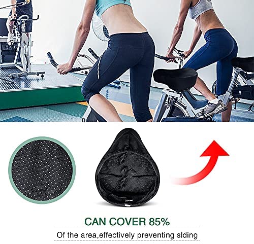 51oDZTTvb8L. AC  - ANZOME Bike Seat Cushion, Wide Gel Bike Seat Cover & Extra Soft Gel Bike Seat Cushion for Women Men Everyone, Fits Spin, Stationary, Cruiser Bikes, Indoor Cycling(Waterproof Case Included) …
