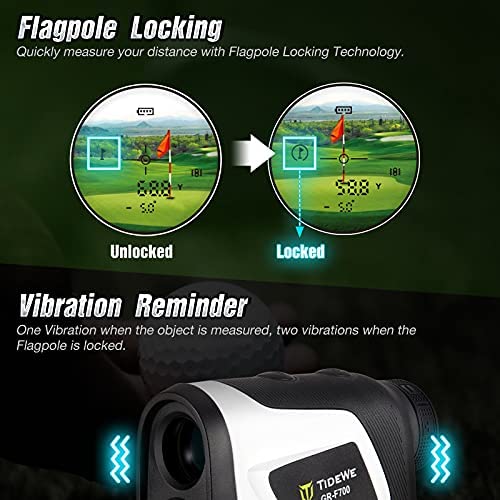 51tWw+TGv S. AC  - TIDEWE Golf Rangefinder with Slope, Golf Range Finder Magnetic Holder, 700/1000Y Flag Pole Locking Multi Functional Rangefinder with Rechargeable Battery for Golfing & Hunting (White & Gray)
