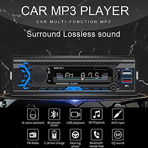 51vny3T5QFL. AC  - Single Din Car Stereo with Voice Control, FM Radio System,Bluetooth Handfree Calling,Daul USB Fast Charging,Mp3 Player