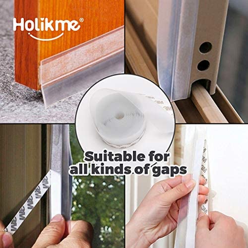 51wFCmxSeCL. AC  - Holikme 1.8”W-33 Feet Weather Stripping Silicone Door Seal Strip Door，Silicone Sealing Sticker Adhesive for Doors，Suitable for Windows, Doors, etc,Transparent